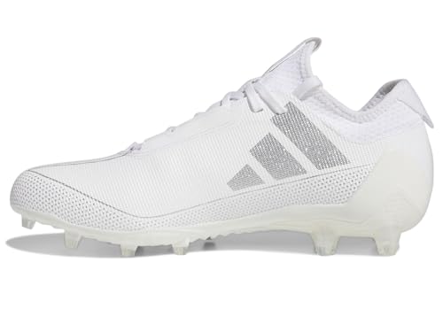 adidas Men's Adizero Electric.1 Football Sneaker, White/Silver Metallic/White, 10