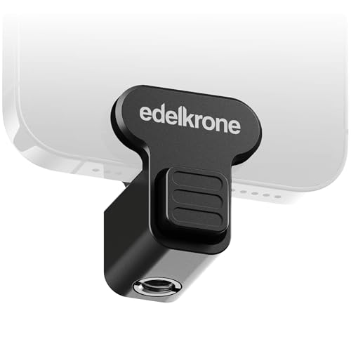 edelkrone PhoneCLIP PRO: Metal Phone Holder for Tripod, CNC Aluminum - Cell Phone Tripod Mount, Tripod Adapter for iPhone Smartphone, Anti-Slip Grip, Adjustable Clamp, Horizontal Vertical Orientation