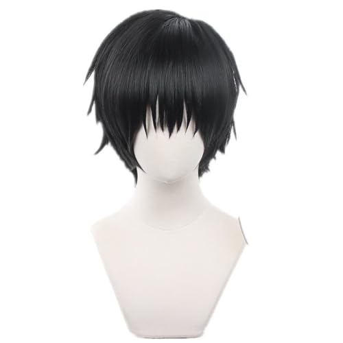 KiyaCos Short Black Men's Anime Role Play Wig Toji Fushiguro Jujutsu Kaisen Synthetic Fiber Cosplay Costume Wig