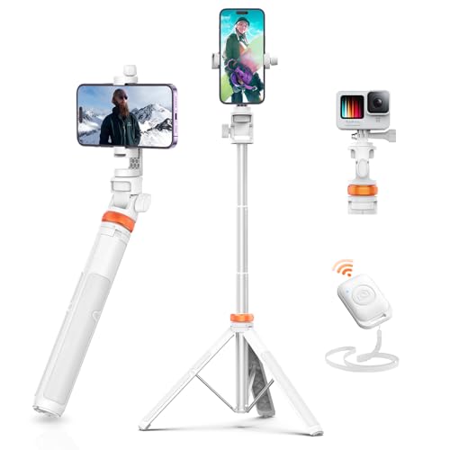 EUCOS 62' Tripod for iPhone, Newest Selfie Stick Tripod with Remote & Lightweight Phone Tripod, Solidest Portable Cell Phone Tripod for iPhone Pro Max/Android