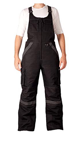 Arctix Men's Tundra Ballistic Bib Overalls With Added Visibility, Black, Large/30' Inseam