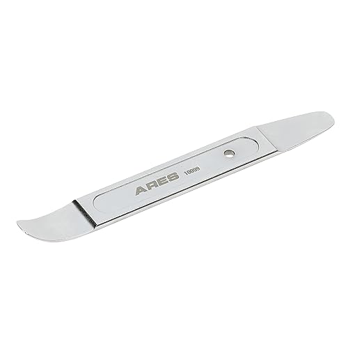 ARES 10099 - Compact Double End Metal Skin Wedge Prybar Tool - Durable Prybar Removes Trim, Paneling, Fasteners, and More - Compact Design with Curved and Straight Ends for Increased Versatility