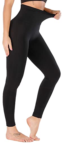 RUNNING GIRL 5 inches High Waist Yoga Leggings, Compression Workout Leggings for Women Yoga Pants Tummy Control (CK2392 Black, XL)