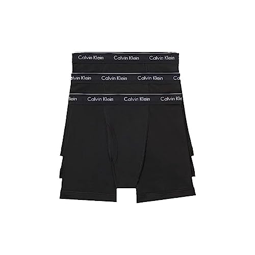 Calvin Klein Men's Cotton Classics 3-Pack Boxer Brief, 3 Black, L