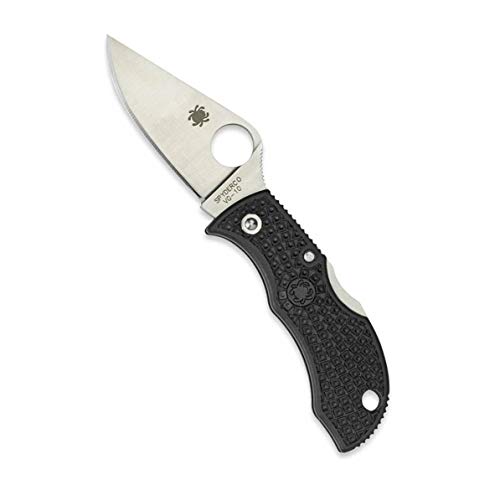 Spyderco Manbug Lightweight Folding Utility Pocket Knife with 1.97' VG-10 Stainless Steel Blade and High-Strength Black FRN Handle - MBKP