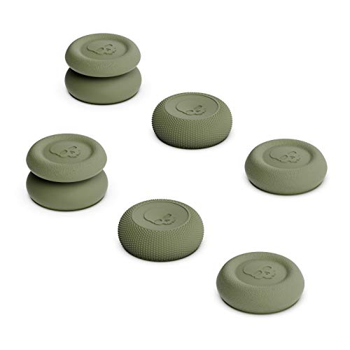 Skull & Co. Skin, CQC and FPS Thumb Grips Joystick Cap Analog Stick Cover for Xbox Controller- OD Green, Set of 6