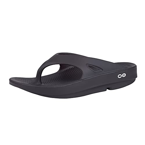 OOFOS OOriginal Sandal, Black - Men’s Size 9, Women’s Size 11 - Lightweight Recovery Footwear - Reduces Stress on Feet, Joints & Back - Machine Washable