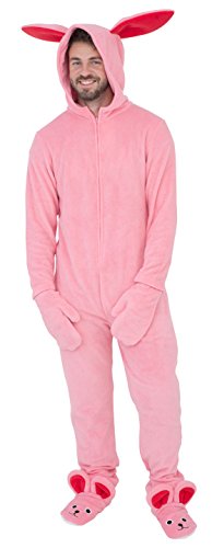 Briefly Stated A Christmas Story Bunny Union Suit Pajama Costume (Adult Large) Pink