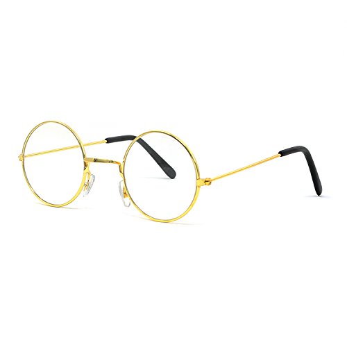 Big Mo's Toys Gold Rimmed Round Costume Glasses - 1 Pair