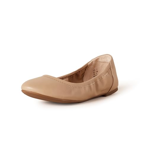Amazon Essentials Women's Belice Ballet Flat, Beige, 8.5