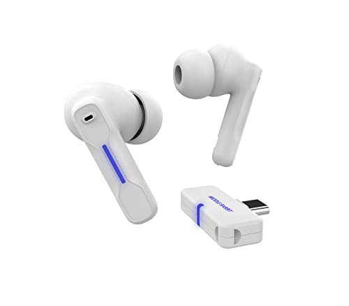 FEDIKER SW4 Wireless Earbuds for PC/Computer/Laptop - App Control - Dongle & Bluetooth - 40ms Low Latency - Headset with Mirophone for PC - Gaming Headset - Work Headphones - Headset for Work (White)