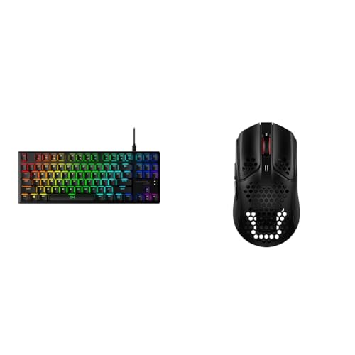 HyperX Alloy Origins Core - Tenkeyless Mechanical Gaming Keyboard, Software Controlled Light & Pulsefire Haste – Wireless Gaming Mouse – Ultra Lightweight, 61g, 100 Hour Battery Life