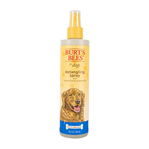 Burt's Bees for Pets Natural Detangling Spray With Lemon and Linseed | Dog and Puppy Fur Detangler Spray to Comb Through Knots, Mats, and Tangles- Made in the USA, 10 Ounces