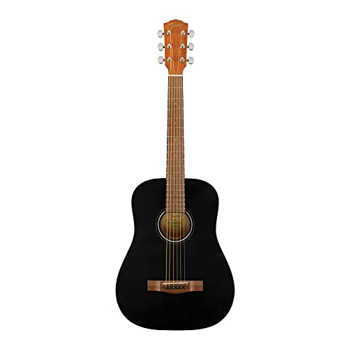 Fender FA-15 3/4 Scale Steel String Acoustic Guitar, with 2-Year Warranty, Black, with Gig Bag