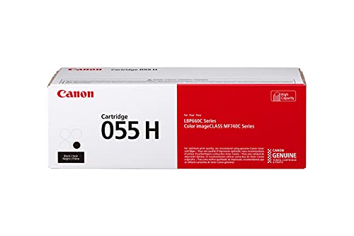 Canon Genuine Toner, Cartridge 055 Black, High Capacity (3020C001) 1 Pack Color imageCLASS MF741Cdw, MF743Cdw, MF745Cdw, MF746Cdw, LBP664Cdw Laser Printer