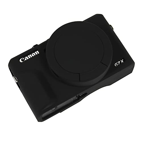 Easy Hood Case for Canon Powershot G7 X Mark III Digital Camera, Soft Silicone Protective Cover with Removable Lens Cover for Canon Powershot G7X Mark III DSLR Camera (Black)