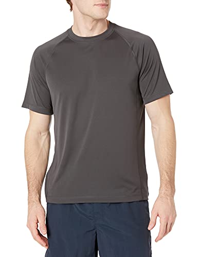 Amazon Essentials Men's Short-Sleeve Quick-Dry UPF 50 Swim Tee, Dark Grey, XX-Large