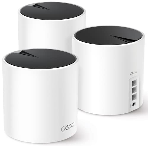 TP-Link Deco AX3000 WiFi 6 Mesh System(Deco X55) - Covers up to 6500 Sq.Ft. , Replaces Wireless Router and Extender, 3 Gigabit ports per unit, supports Ethernet Backhaul (3-pack) (Renewed)