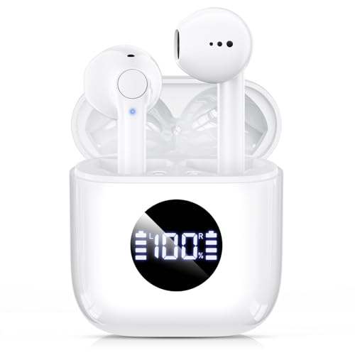 ZONWOO Wireless Earbuds Bluetooth 5.3 Headphones with Charging Case, Cordless in-Ear Stereo Earphones with Mic for iPhone Android Cell Phone, IPX5 Waterproof Wireless Ear Buds for Running Workout