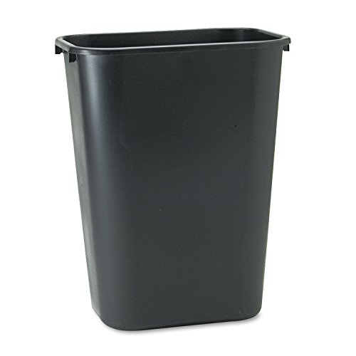 Rubbermaid Commercial Wastebasket Trash Container, 41QT/10.25 GAL, Ideal for Home/Office/Under Desk, Durable, Stackable, Black (FG295700BLA)