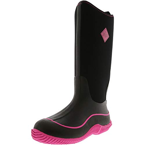 Muck Boots Hale Multi-Season Women's Rubber Boot, Black/Hot Pink, 9 M US