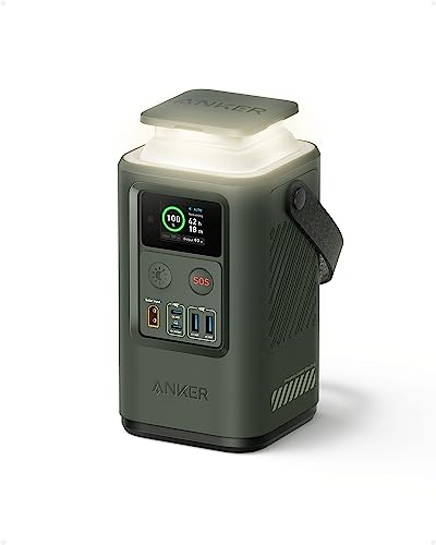 Anker Power Bank Power Station 60,000mAh,Portable Outdoor Generator 87W with Smart Digital Display, Retractable Auto Lighting and SOS Mode, Home Backup(PowerCore Reserve 192Wh) for Travel, Camping
