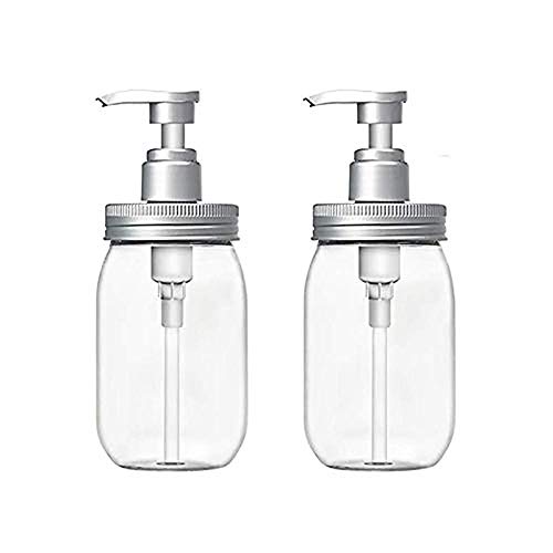 Luvan 16 oz Soap Dispenser,Made of BPA Free Plastic, Refillable Clear Plastic Bottles for Essential Oils,Lotions,Liquid Soap etc (Set of 2)