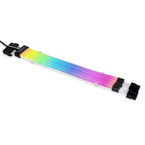LIAN LI Strimer Plus V2 8 Pin (PW8-PV2) - Addressable RGB VGA Power Cable-(No Controller Included) - for Dual 8 PIN GPU Connector