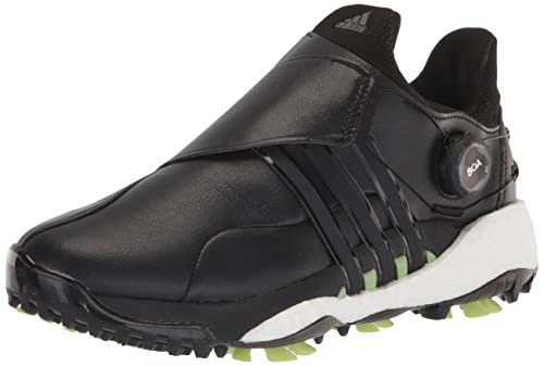 adidas Men's TOUR360 22 BOA Golf Shoes, Core Black/Iron Metallic/Pulse Lime, 9