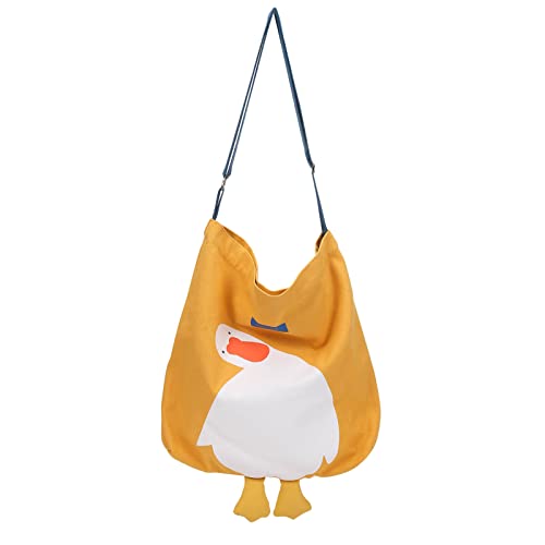 Phaoullzon Cute Canvas Tote Bag Funny Duck Cat Bags Hobo Large Kawaii Shoulder Crossbody Bag