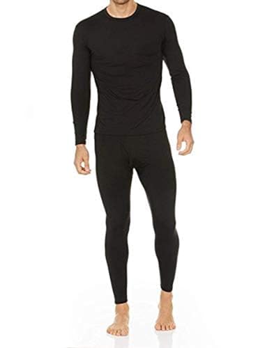 Thermajohn Long Johns Thermal Underwear for Men Fleece Lined Base Layer Set for Cold Weather (Medium, Black)