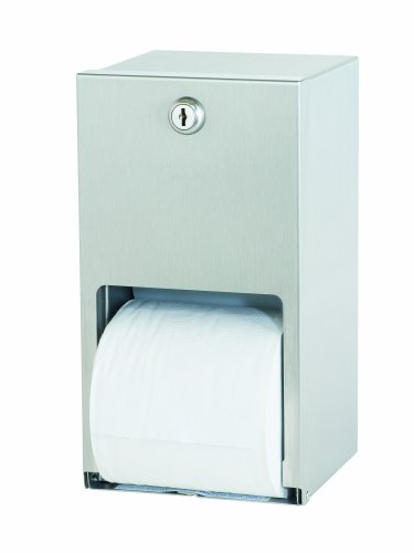 Bradley 5402-000000 22 Gauge Stainless Steel Surface Mounted Toilet Tissue Dispenser, 5-9/16' Width x 10-3/8' Height x 5-5/16' Depth