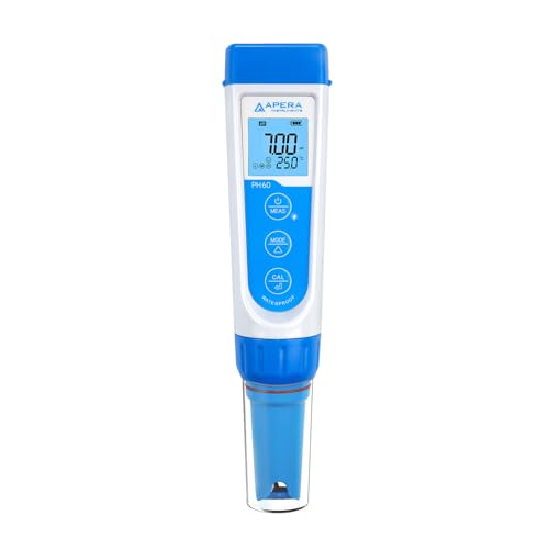 Apera Instruments AI311 Premium Series PH60 Waterproof pH Pocket Tester Kit, Replaceable Probe, ±0.01 pH Accuracy, Lcd display