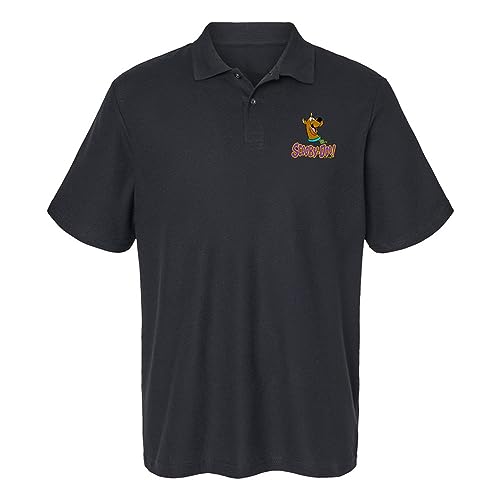 Scooby Doo! Big Smile Scooby Cotton Polo Shirt, Black, Large