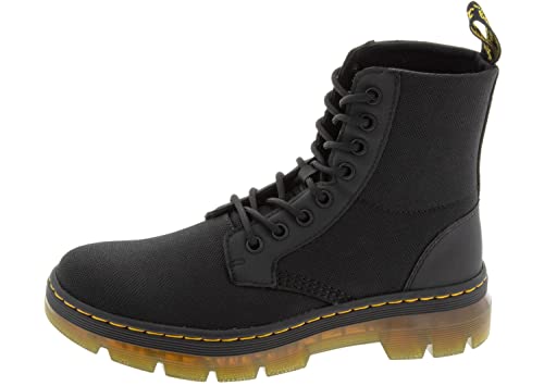 Dr. Martens, Black Extra Tough Poly+Rubbery, Combs 8 Eye Boot, Unisex, 11 US Women/10 US Men, Combat Boot