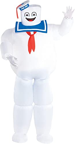 Party City Inflatable Stay Puft Marshmallow Man Costume for Adults, Ghostbusters, Standard (40-42), with Headpiece