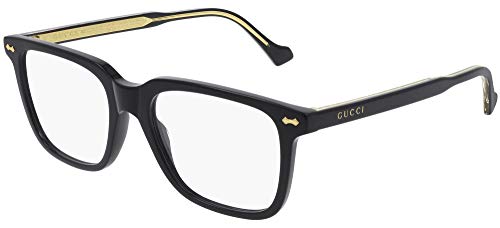 Gucci Gucci-Logo GG0737O 005 Eyeglasses Men's Black/Gold Optical Frame 53mm