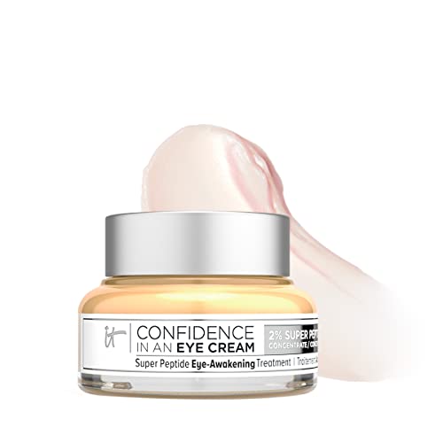IT Cosmetics Confidence in an Eye Cream, Anti Aging Eye Cream for Dark Circles, Crow's Feet, Lack of Firmness & Dryness, 48HR Hydration with 2% Super Peptide Concentrate, for Day + Night (1 Fl. Oz)