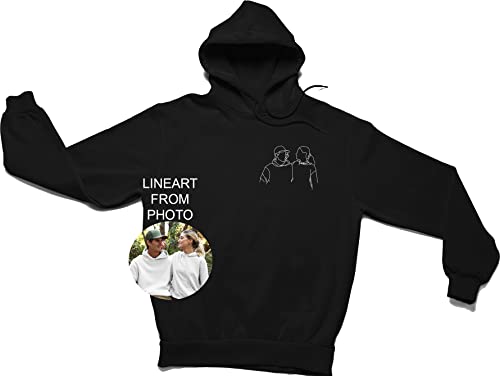 ElixirStreet Custom Hoodies Design From Photo Shirt Portrait From Photo, Sweatshirt Christmas, Boyfriend Valentines Day Gifts, Custom Gifts For Boyfriend, Customized Gifts For Men T-shirts Black