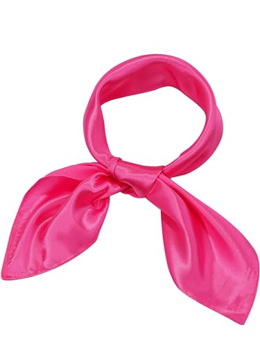 SATINIOR Chiffon Scarf Square Neck Scarf Handkerchief Retro Satin Ribbon Scarf for Women Girls