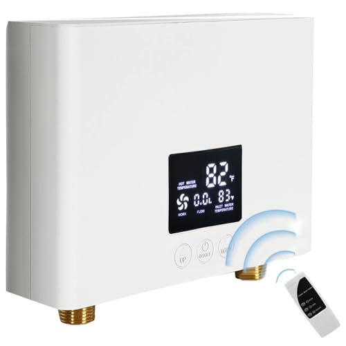 DAORDAER Mini Electric Tankless Water Heater 3000W 110V Constant Temperature Instant Hot Water Heater with Remote Control Digital Display On Demand Hot Water Heater