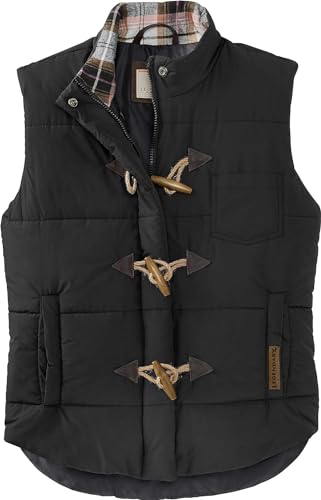 Legendary Whitetails Women's Quilted Toggle Puffer Vest, Black, X-Large