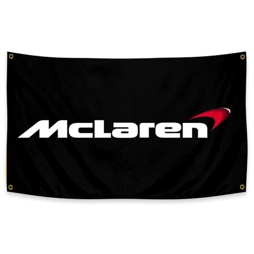 McosU Car Decor Flag for Mc-laren Banner 3 ft x 5 ft Polyester with 4 Brass Grommets Vivid Color HD Printing Exhibition, Racing, Car Fans, Porch, Garage Decoration