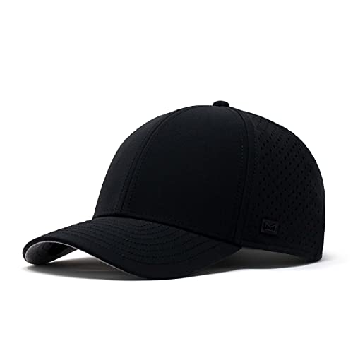 melin A-Game Hydro, Men’s Performance Snapback Hats, Water-Resistant Fitted Baseball Caps for Men & Women, Golf, Running, or Workout Hat, Black, Small
