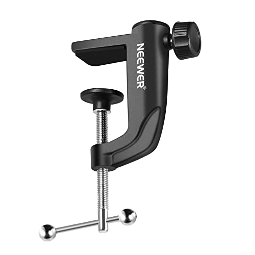 NEEWER Metal Table Mounting C Clamp for Microphone Suspension Boom Scissor Arm Stand Holder with an Adjustable Positioning Screw, Fits up to 1.9 inches /5 centimeters Desktop Thickness (Black)