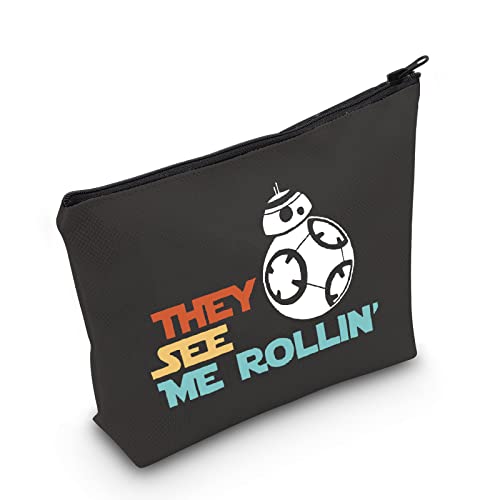 POFULL Droids Gift Movie Inspired Gift They See Me Rollin Cosmetic Bag Gift For Fan (Rollin Cosmetic Bag)