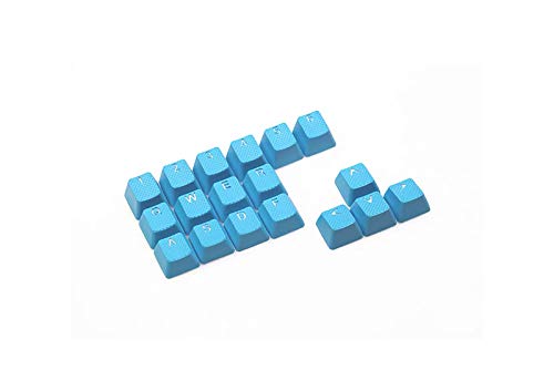 Rubber Gaming Backlit Keycaps Set - for Cherry MX Mechanical Keyboards Compatible OEM Include Key Puller (Neon Blue)