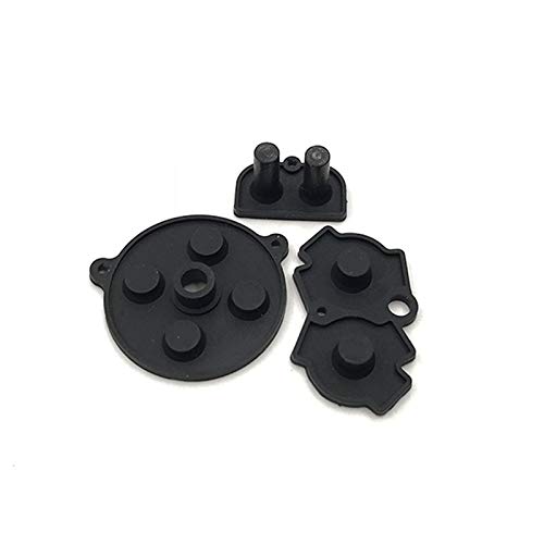Colorful Conductive Rubber Pad Buttons A-B D-pad for GBA Gameboy Advance Silicone Start Select Keypad (Black)