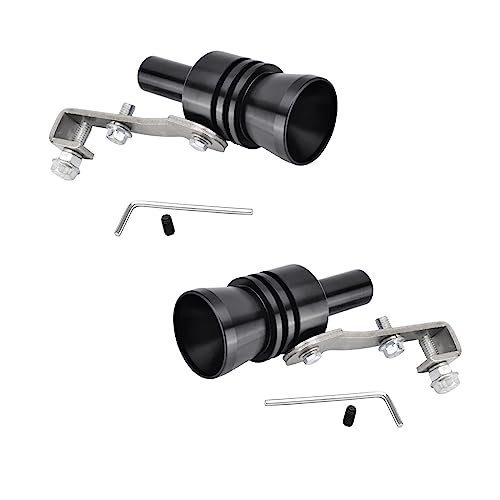 gunhunt 2 PCS Turbo Sound Whistle Simulator, 4.05' x 2.32' Car Roar Maker Tail Pipe Whistle, Universal Aluminum Turbo Sound Whistle Exhaust Muffler Sound Booster, Car Styling Accessories (Black)