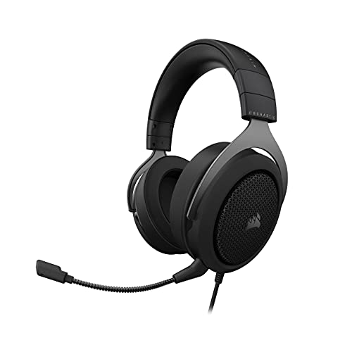 Corsair HS60 HAPTIC Stereo Gaming Headset with Haptic Bass - Taction Technology - Discord Certified - iCUE Compatible - PC - Carbon